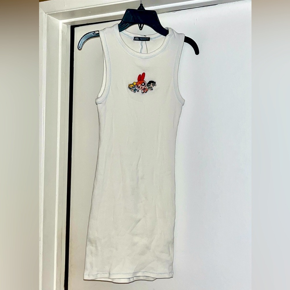 Zara NWOT powerpuff  girls ribbed bodycon dress